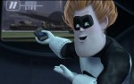 Syndrome insists on gloating about his plan while the Incredibles family helplessly watches what's playing out on live TV.