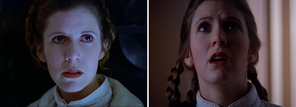 Leia is horrorstruck as she faces the prospect of losing Luke and Han.