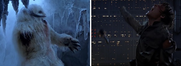 Luke cuts off a snow creature's arm and later loses his own hand.