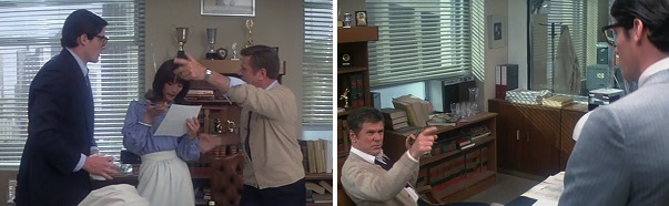 Clark Kent is in Perry White's office at the start and end of his sojourn in Metropolis.