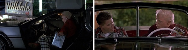 Biff steals the DeLorean and brings the Almanac to his younger self.