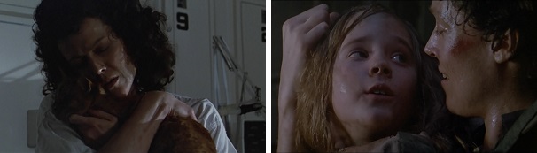 Ripley comforts Jones and Newt, telling them it's all over when it's really not. Ripley comforts Jones and Newt, telling them it's all over when it's really not.