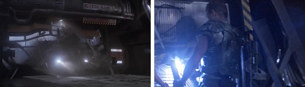 Ripley smashes through barriers to save the marines, and then she has them build barriers to protect themselves. Ripley smashes through barriers to save the marines, and then she has them build barriers to protect themselves.