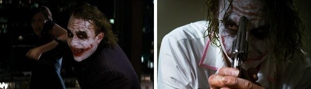 Joker threatens Rachel Dawes and allows Harvey Dent to threaten him.