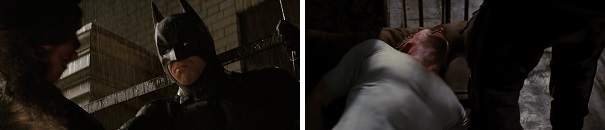 Batman interrogates a dirty cop and Bane psychologically tortures Bruce Wayne.