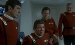 Captain Kirk and his crew prepare for new adventures at the end of Star Trek IV.