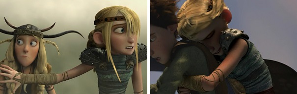 The Viking teens use teamwork against a dragon and Toothless and Hiccup use teamwork against Astrid.
