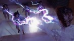 Gozer shoots the Ghostbusters with lightning bolts.