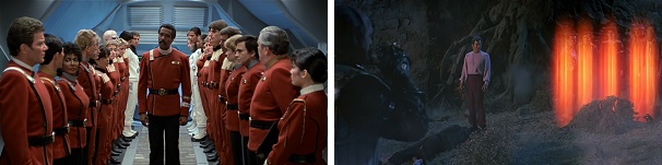 Admiral Morrow singles out Scotty and Kruge singles out Kirk and Spock.