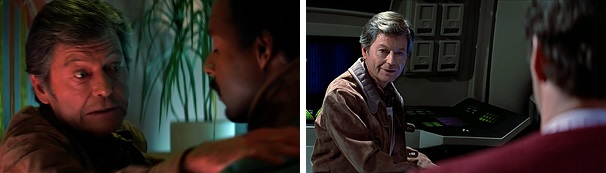 McCoy fails to perform a Vulcan neck pinch, but he perfectly imitates Spock later.