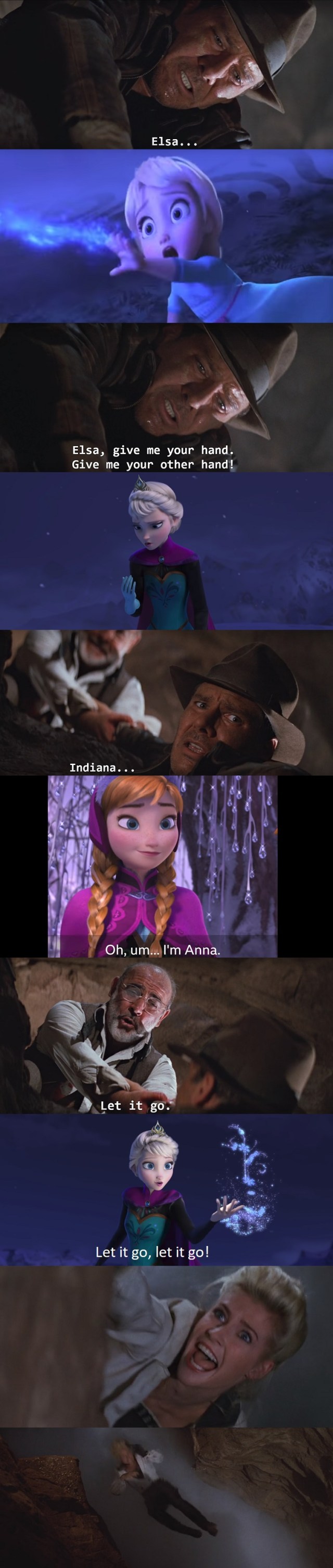Frozen Indiana Jones Meme.